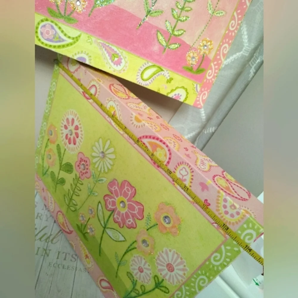 🆕 14"×11" Jeweled Pair of Canvas Pictures - Picture 4 of 7